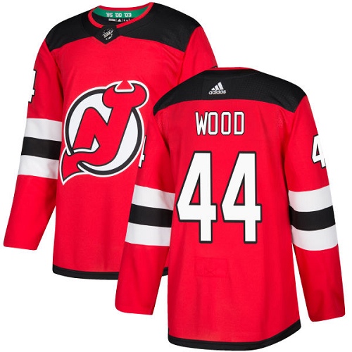Adidas Men New Jersey Devils #44 Miles Wood Red Home Authentic Stitched NHL Jersey->new jersey devils->NHL Jersey